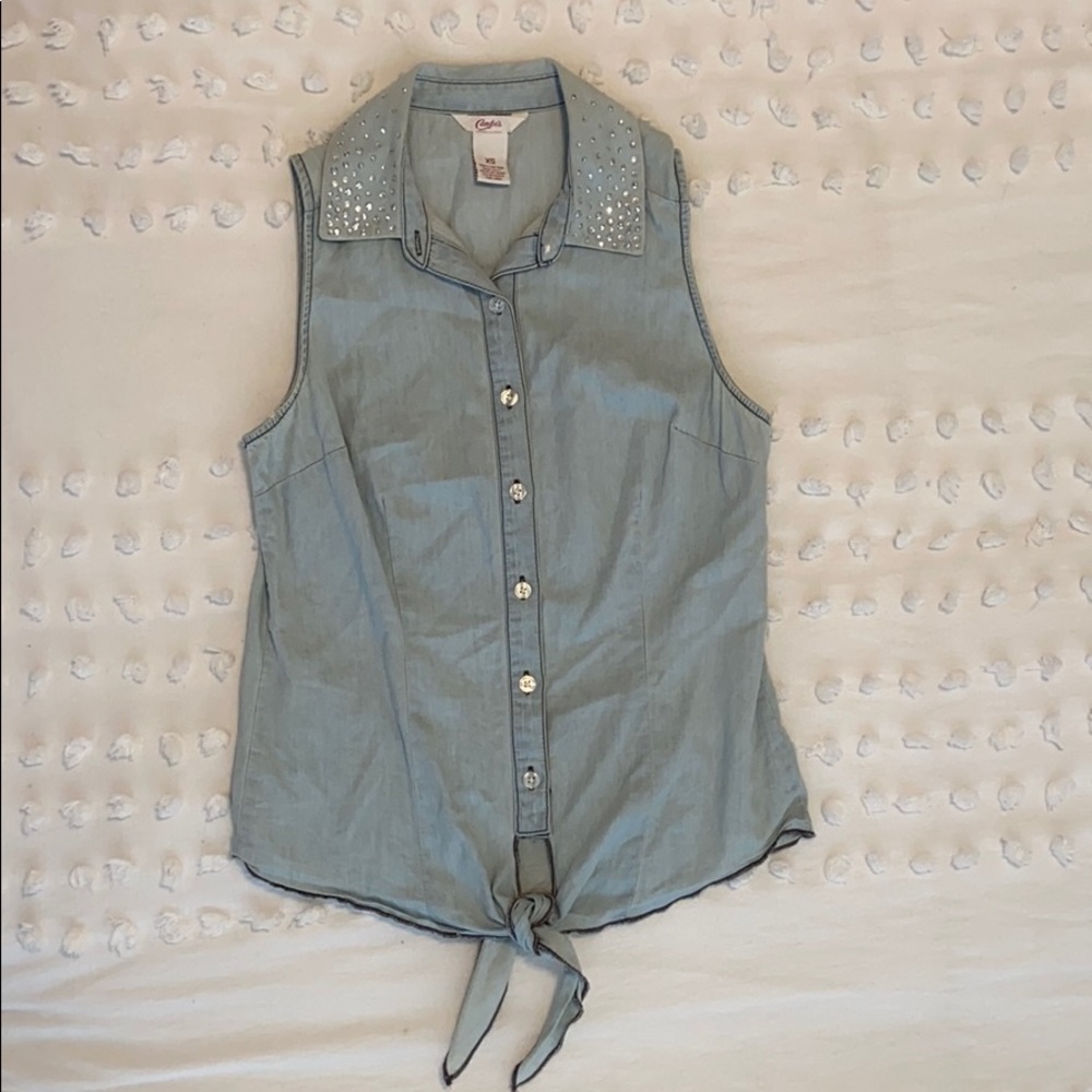 Candies denim tie tank top